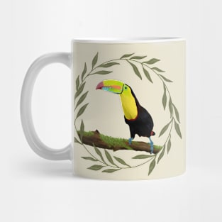 Toucan Framed Leaves Mug